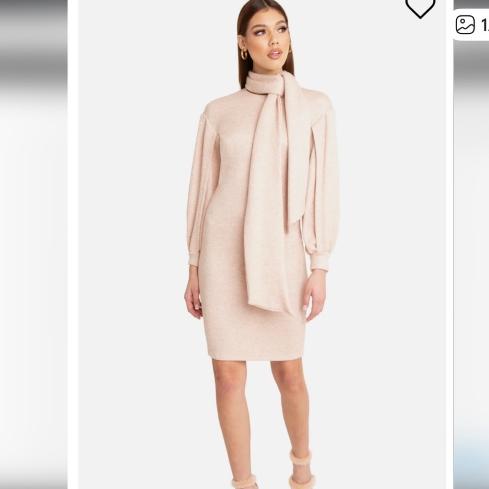Black Halo Blush Long Sleeve Dress